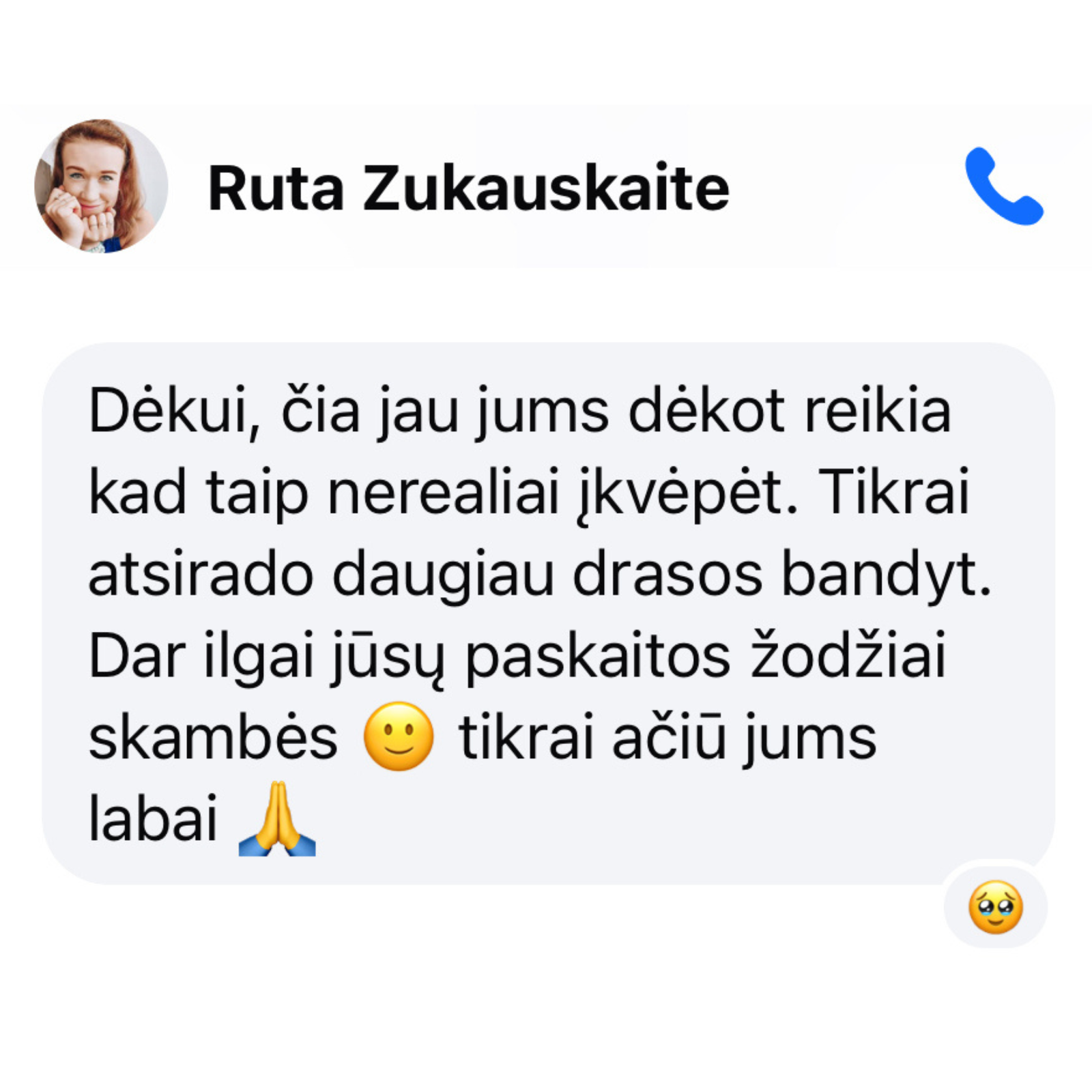 Kurso dalyvės atsiliepimas