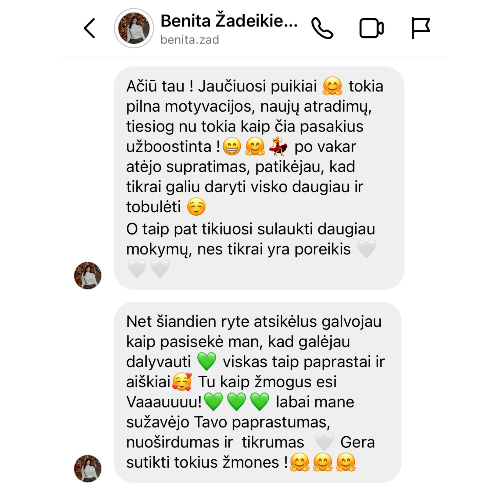 Kurso dalyvės atsiliepimas
